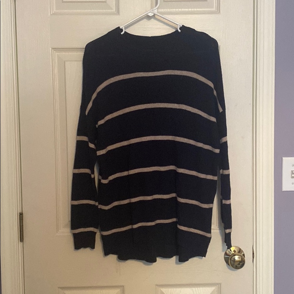 Navy blue American eagle striped sweater